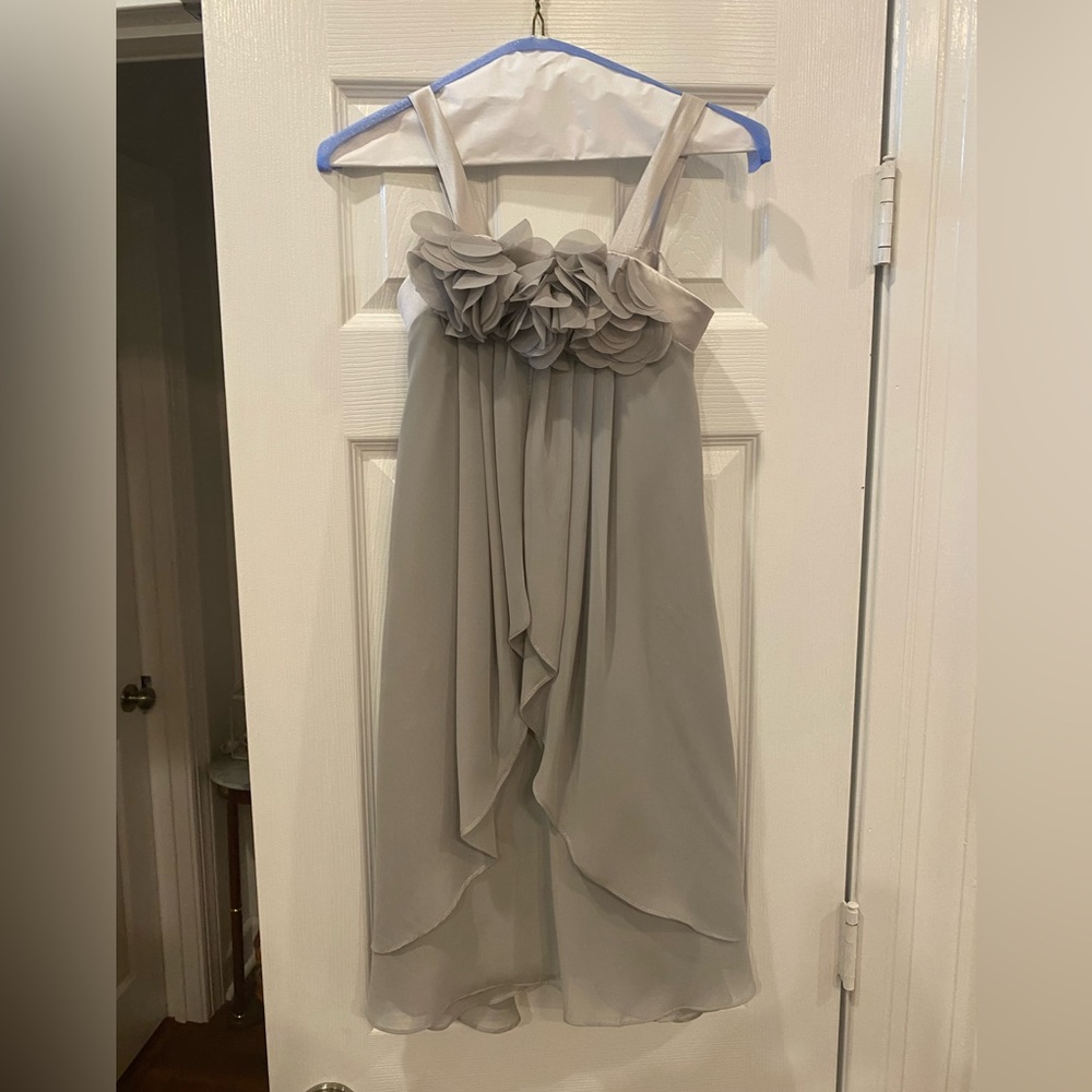 Habeos Flower Girl Dress, Size 6, Gray/Silver